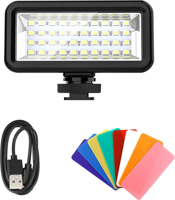 Dritë LED për zhytje Puluz PU631B, 40 LED, IPX8, 2500 mAh, e zezë