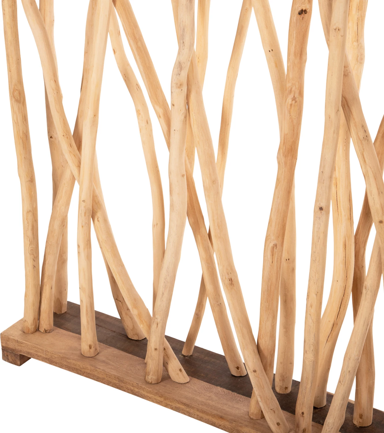 Ndarës dhome, degë teak të ngurta, ngjyrë natyrale, FH9521, 120x20x180H cm