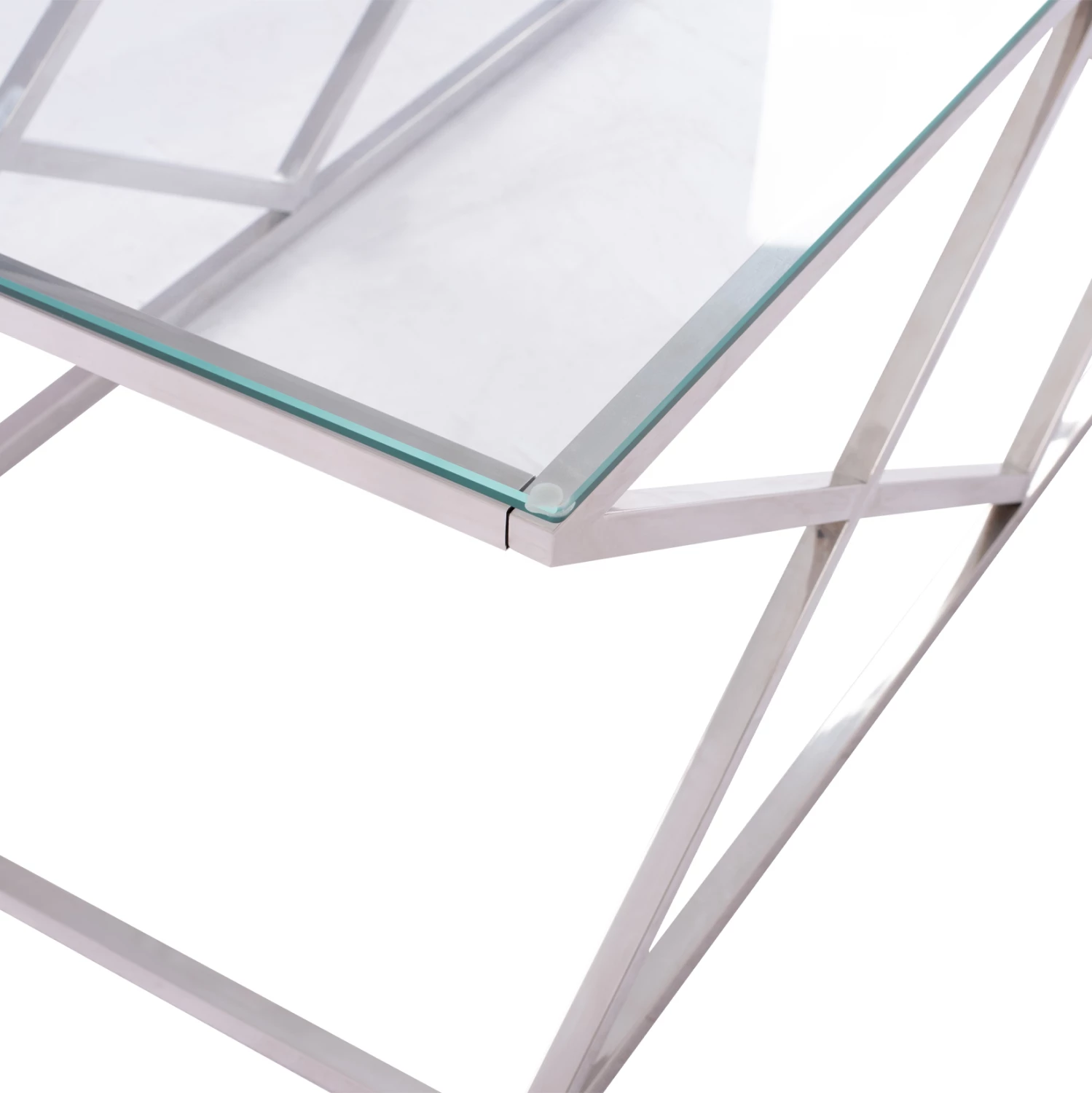 Tavolinë kafeje HOLLAND FH8624.01 me xham dhe bazë kromi 120x60x45 cm