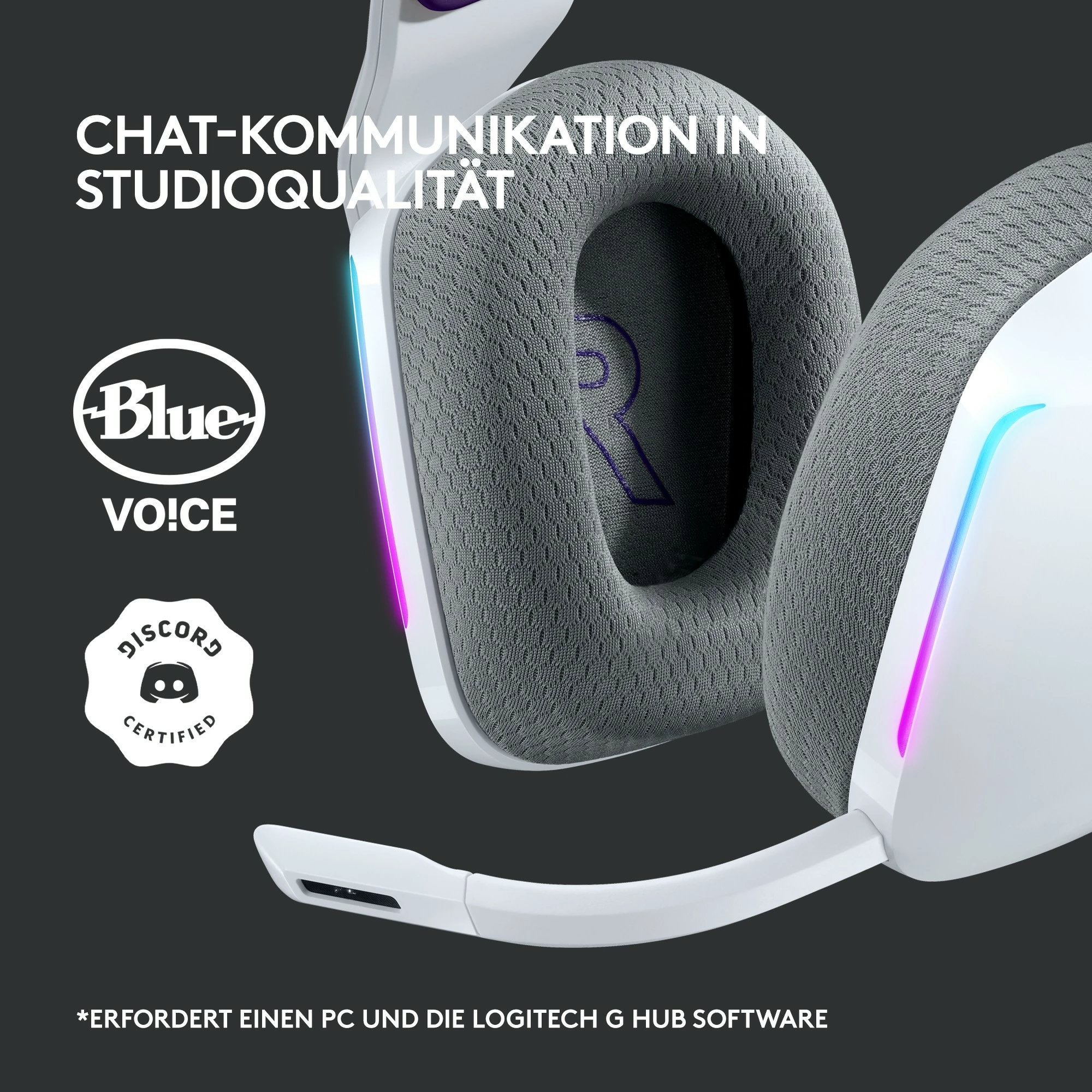 Kufje gaming Logitech G733 LIGHTSPEED, Wireless, RGB, të bardha