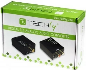 Konvertues audio digjital në analog Techly 301139, Toslink/Coaxial në RCA, i zi