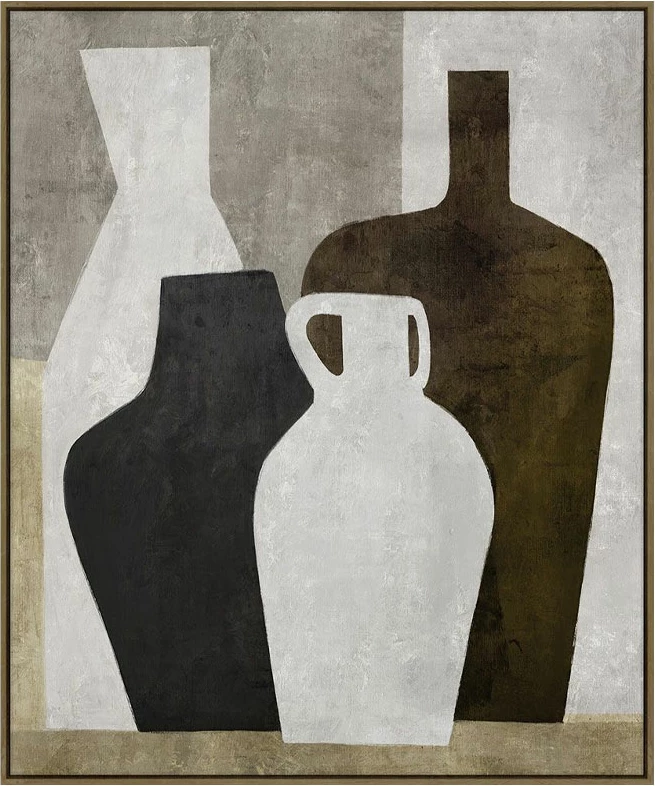Pikturë dekorative CROCKS me kornizë, kanavacë, shumëngjyrëshe, gri, dru natyral, 100x120x4cm