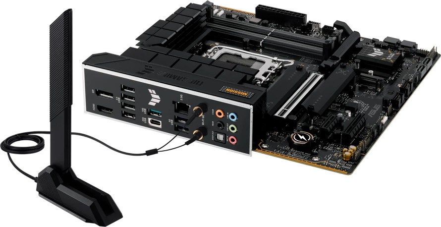 Pllakë amë ASUS TUF Gaming B760M-PLUS WIFI II, mATX, LGA1700, Intel B760, DDR5 (4xDIMM), 3xM.2, 4xSATA, PCIe 5.0, 2.5GbE, WiFi 6E, Bluetooth 5.3