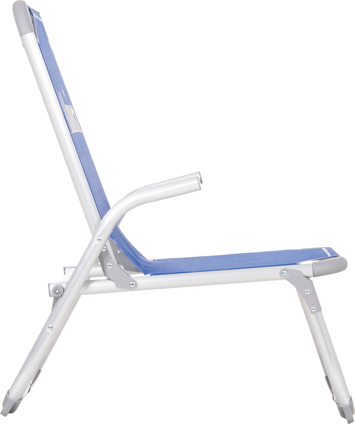 Karrige plazhi e ngritur, alumin i fortë, Almira FH6431.01, tekstilene blu, 53x68x80cm