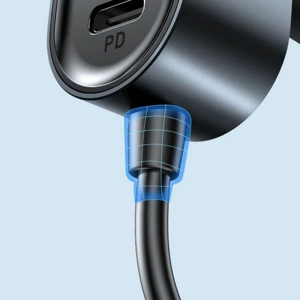 Karikues veture Joyroom JR-CL05 72W 5 porta (3x USB-A + 2x USB-C) 3A, kabllo 1.5m, e zezë