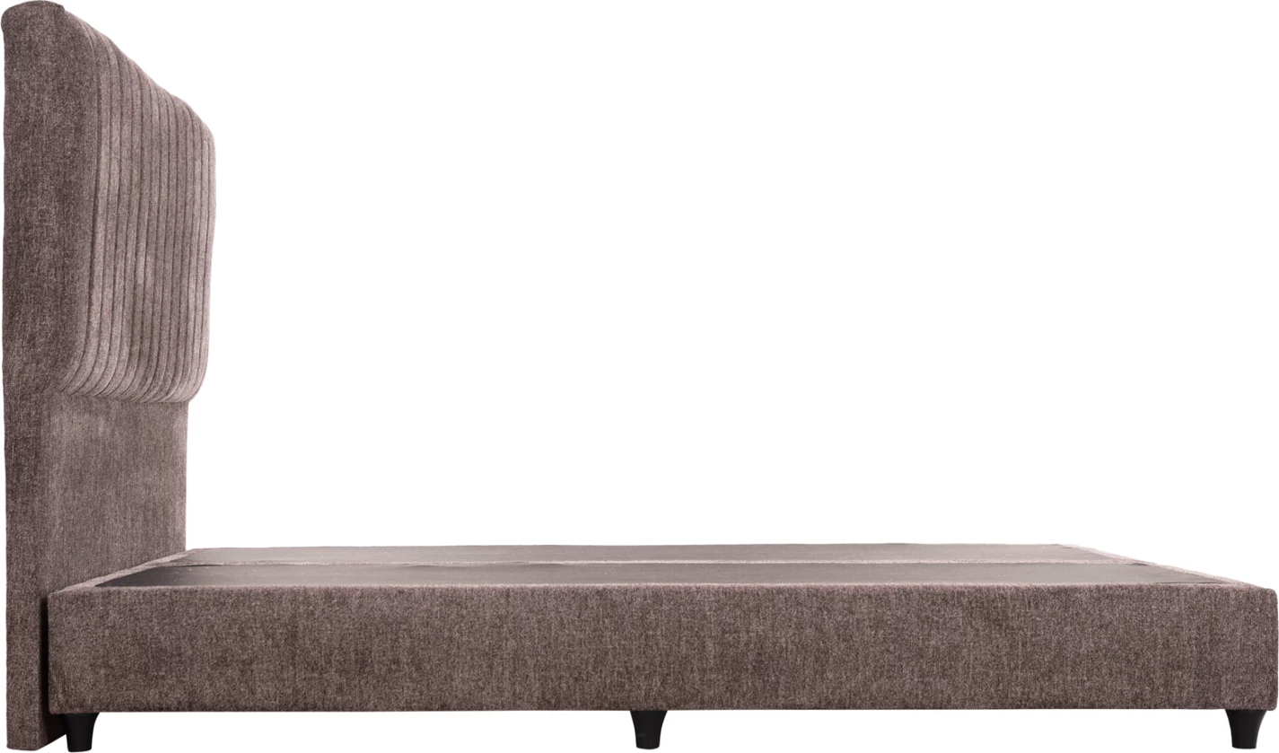 Krevat dopio HILDA, stof boucle ngjyrë kafe, FH717.02, për dyshek 160x200cm