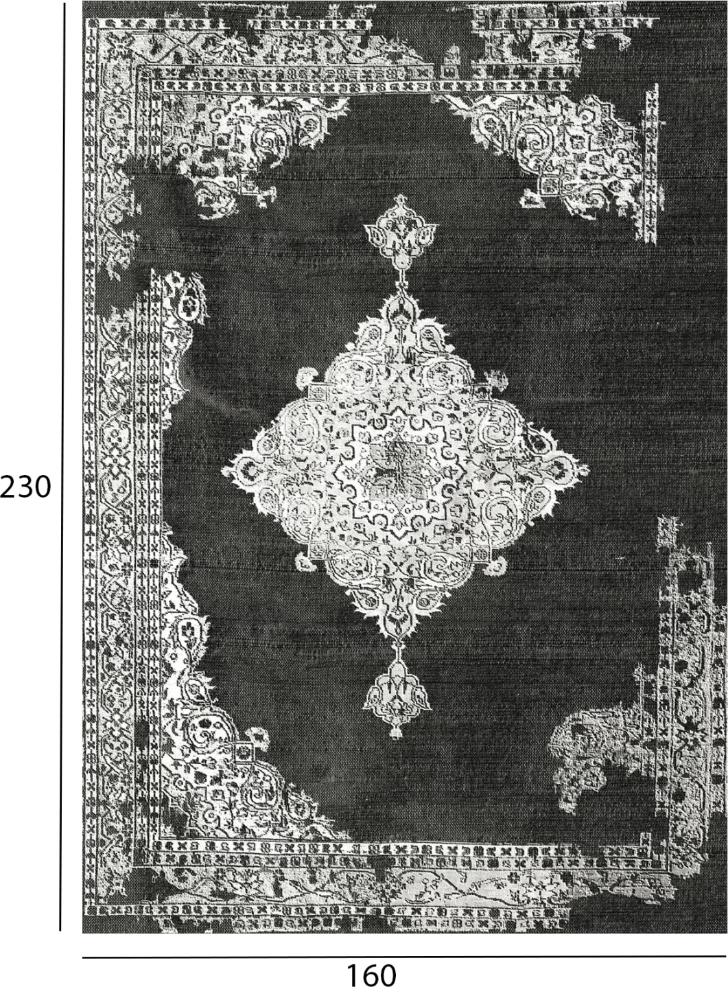 Tepih vintage JOSIANE, ngjyrë gri, FH7675.12, 160X230cm, me franja