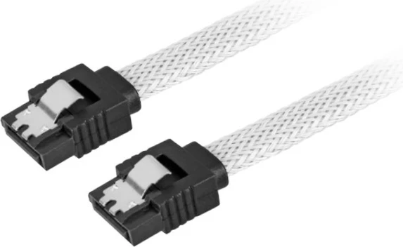 Kabllo SATA III Sharkoon 0.3m, 6 Gbit/s, bardhë/zezë