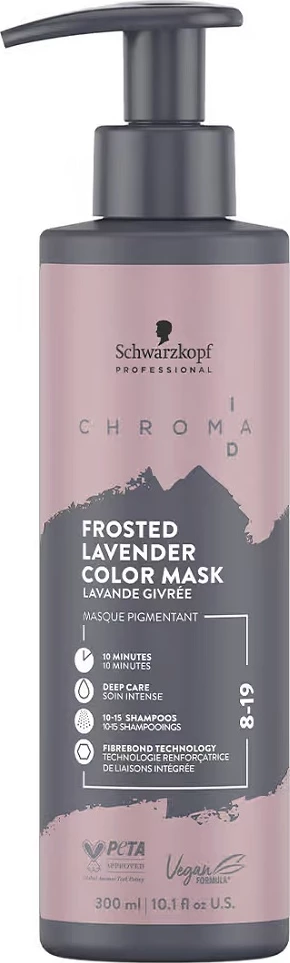 Maskë ngjyrosëse për flokë Schwarzkopf Professional Chroma ID 8-19 Frosted Lavender për femra, 300ml