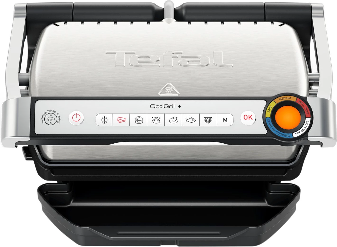Grill elektrik Tefal OptiGrill+ GC716D12 2000W me shtesë waffle, argjend/zezë