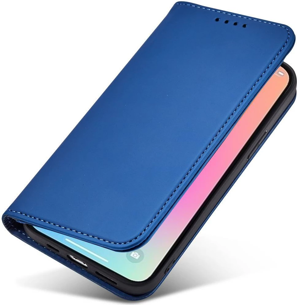 Mbështjellës magnetik për kartela Hurtel për Samsung Galaxy S22 Ultra, me kapak, portofol, mbajtës, Kaltër