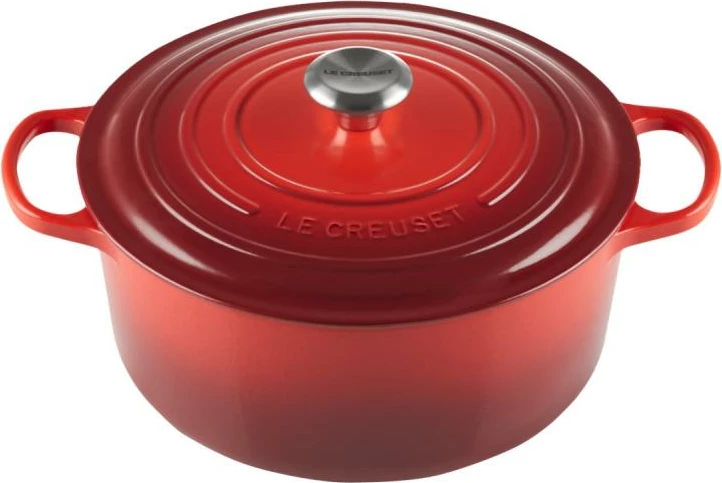 Tenxhere gize për pjekje Le Creuset Signature Roaster 21177200602430, rrumbullake 20 cm, e kuqe qershie