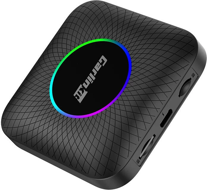 Adapter wireless për makinë Carlinkit TBOX PLUS LED, 4GB RAM, 64GB ROM, Apple CarPlay/Android Auto, i zi
