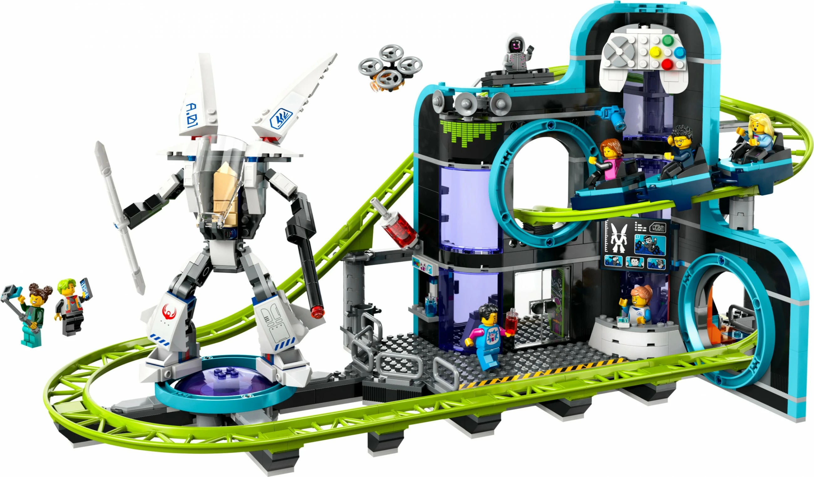 Set ndërtimi LEGO City 60421 Achterbahn me Robot-Mech, multikolor