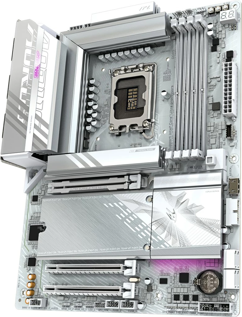 Pllakë amë Gigabyte B860 AORUS ELITE WIFI7 ICE, Intel Core Ultra, DDR5, PCIe 5.0, Gri