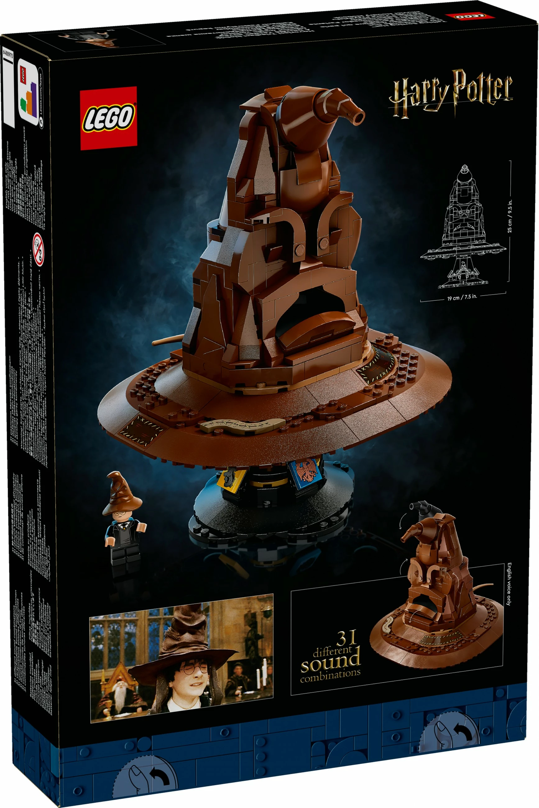 Set LEGO Talking Sorting Hat, 561 copë, plastikë, për të rritur, ngjyrë kafe