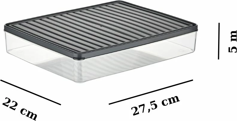 Set kuti plastike për organizim, 4 copë, ngjyrë antracit, VİTABOX4'LÜ-ANTRASİT, 2.8L