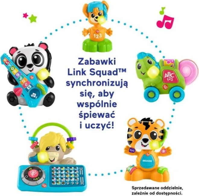 Lodër edukative Fisher Price Link Squad Tiger Cub Dance and Learning, plastikë, portokalli/zezë