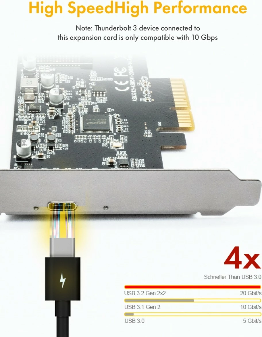 Kartë zgjerimi IcyBox IB-PCI1901-C32, USB Type-C 3.2 (Gen 2x2), PCIe