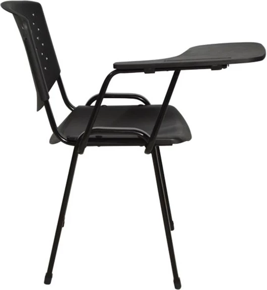 Karrige konferencash me tavolinë, FH1038, plastikë, e zezë, 52x55x77 cm