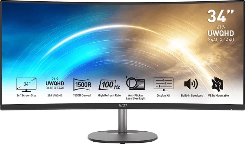 Monitor MSI PRO MP341CQ, 34", 100Hz, i zi   