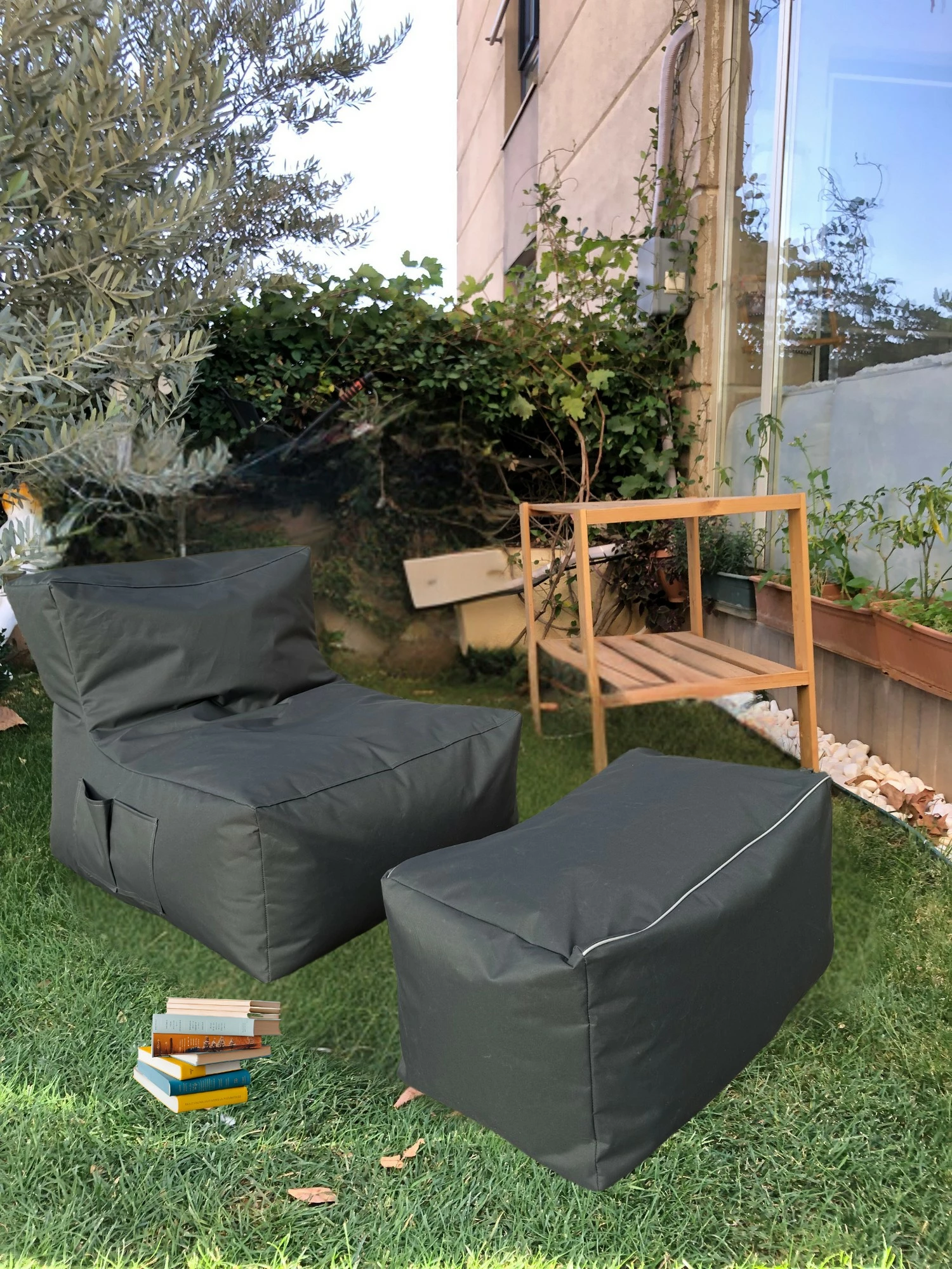 Set bean bag (2 copë), Atelier del Sofa, XXL Sedir, ngjyrë gri