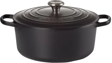 tenxhere gize rrethore me kapak, Le Creuset Signature 24 cm, e zezë