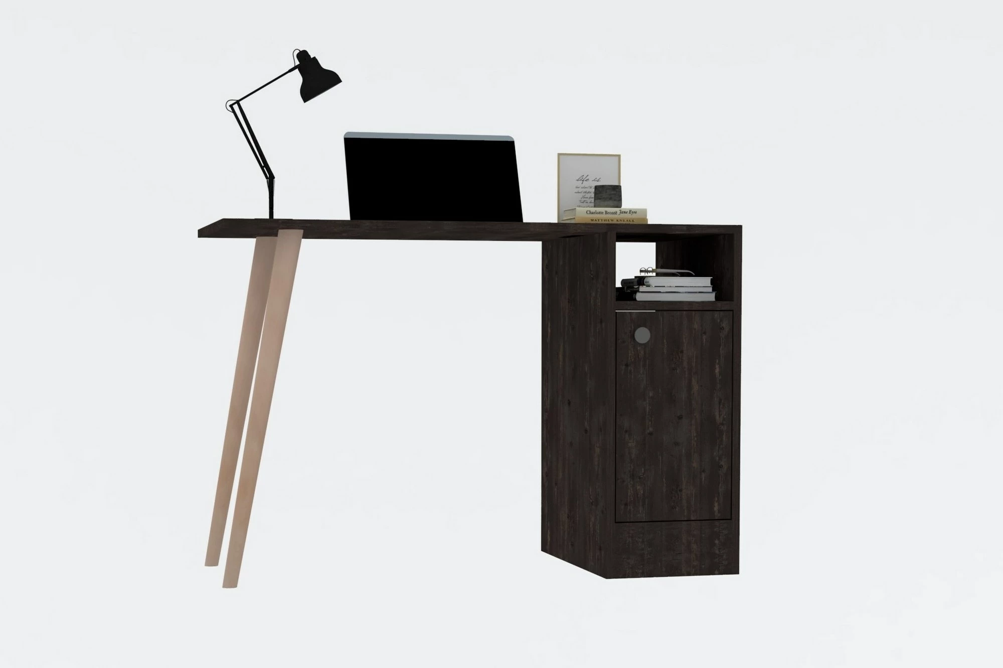 Tavolinë pune/studimi Hanah Home, Calvin, antracit dhe lis