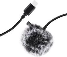 Mikrofon lavalier Puluz PU425 me klip, 1.5m, USB-C, i zi