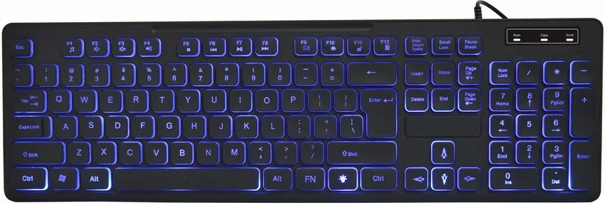 Tastierë multimediale me ndriçim Gembird KB-UML3-02, e zezë