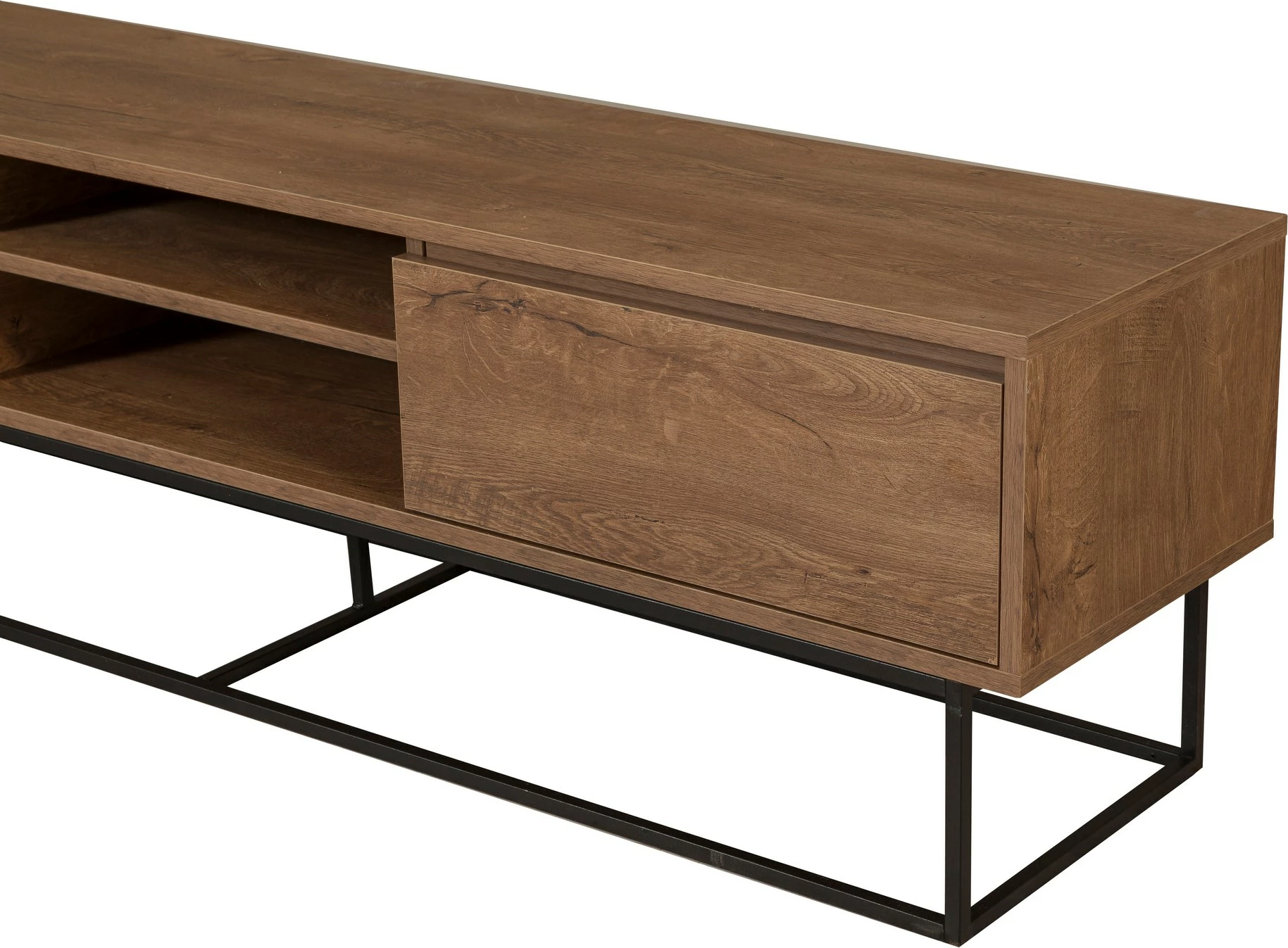 Set mobiljesh për dhomë dite, ngjyrë arre dhe e zezë, Laxus Takım 12