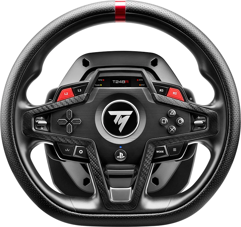 Volan garash Thrustmaster T248R, PC/PS5/PS4, force feedback 3.1 Nm, LCD, me set 3 pedale T3PM, i zi