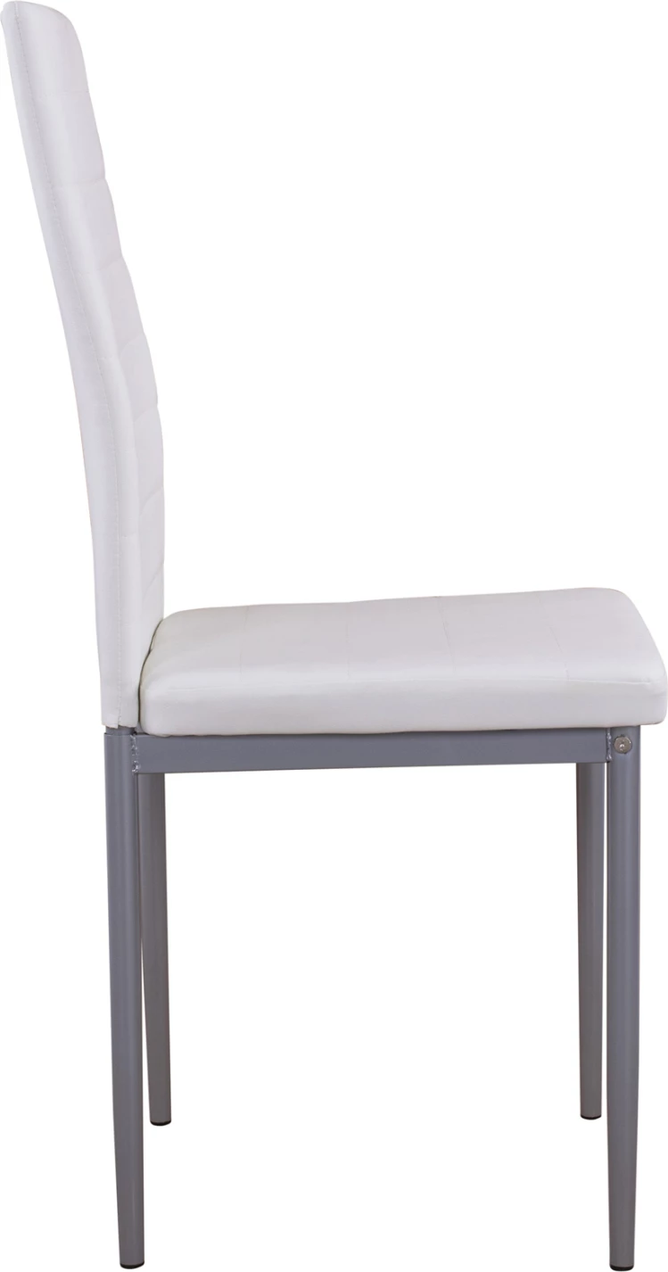 Karrige metalike Lady FH0037.11, kornizë metalike e bardhë PU K/D, 40x48x95 cm, set prej 4 copash