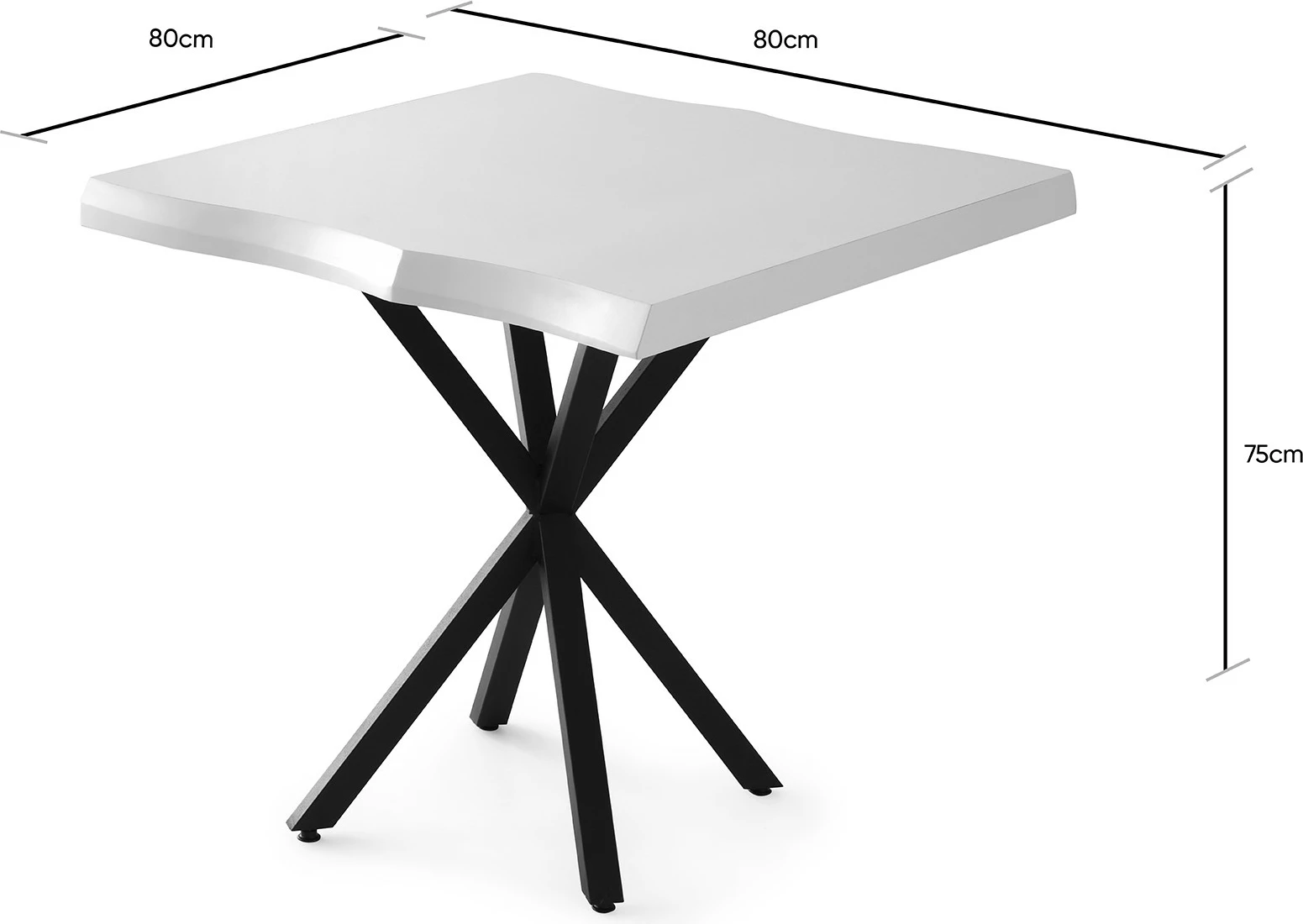 Tavolinë ngrënieje Hanah Home, Safir, 80x80x75cm