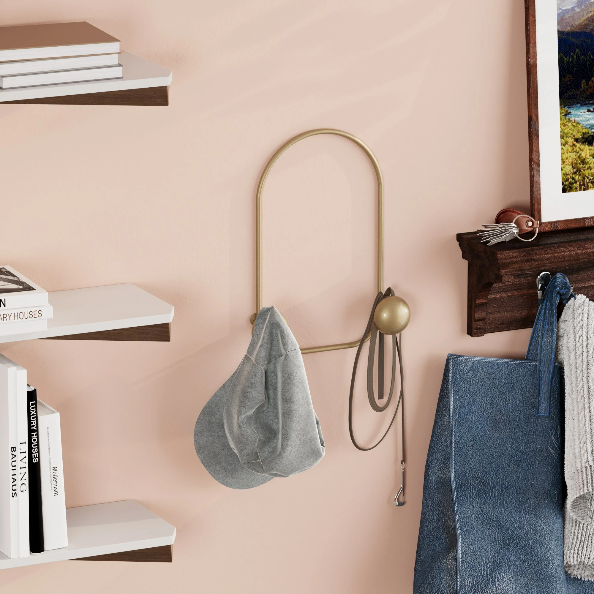 Varëse muri prej metali, Wallity, model bretkose, ngjyrë ari