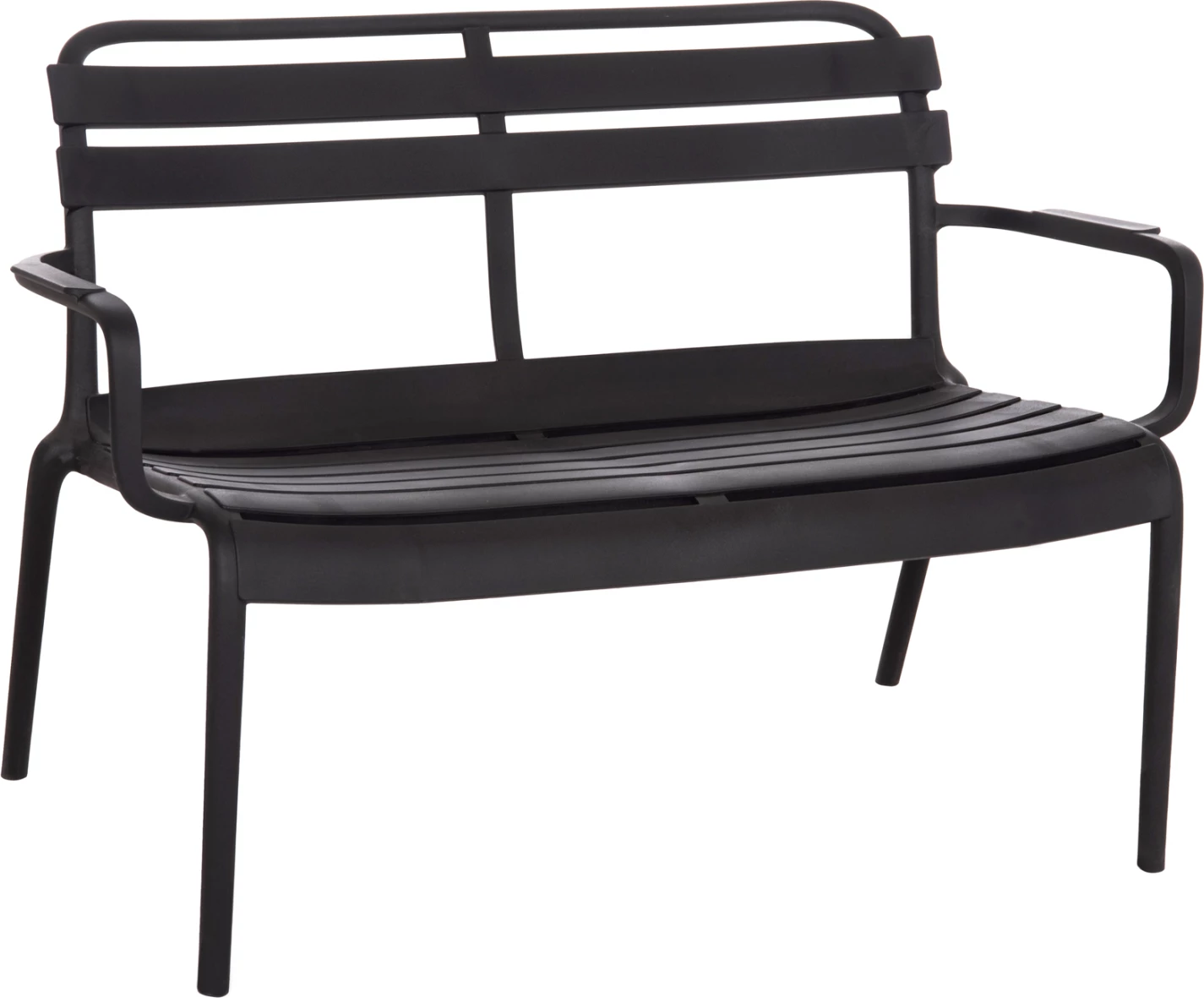 Stol dy vendësh polipropileni, i zi, KORVER FH6332.02, 113x65x76cm