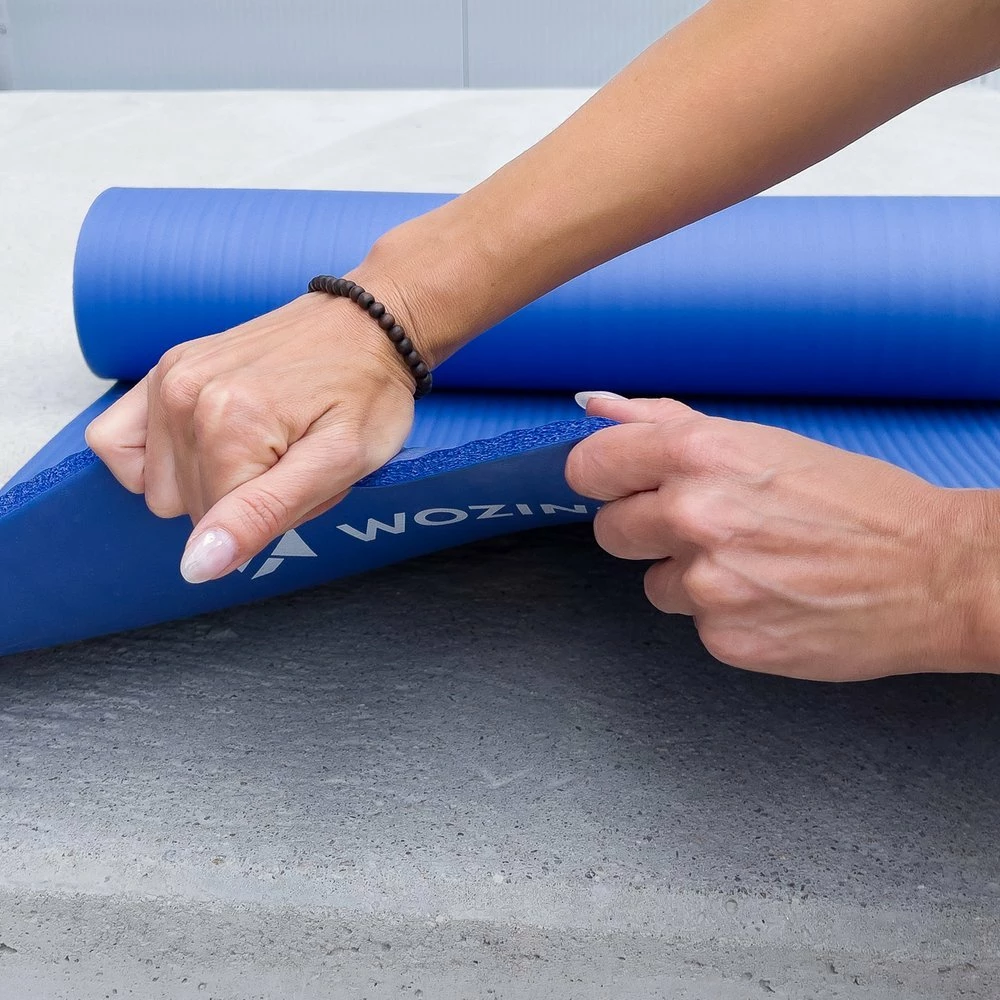 tapet ushtrimesh për yoga/fitness, Wozinsky, WNSP-PINK, 181x63x1 cm, shkumë NBR, antirrëshqitës, 900 g, rozë, me rrip dhe qese