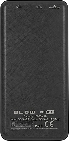 Power bank BLOW PB10A 10000mAh, e zezë