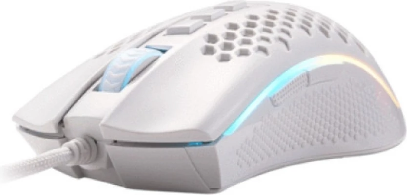 Maus gaming Redragon Storm M808W, 12400 DPI, 85 g, 8 butona, RGB, me kabllo, bardhë