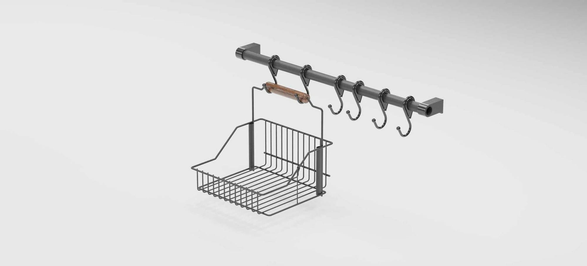 Organizues metalik Hermia, i zi, SM028-B, 60x21x24 cm (2 copë)