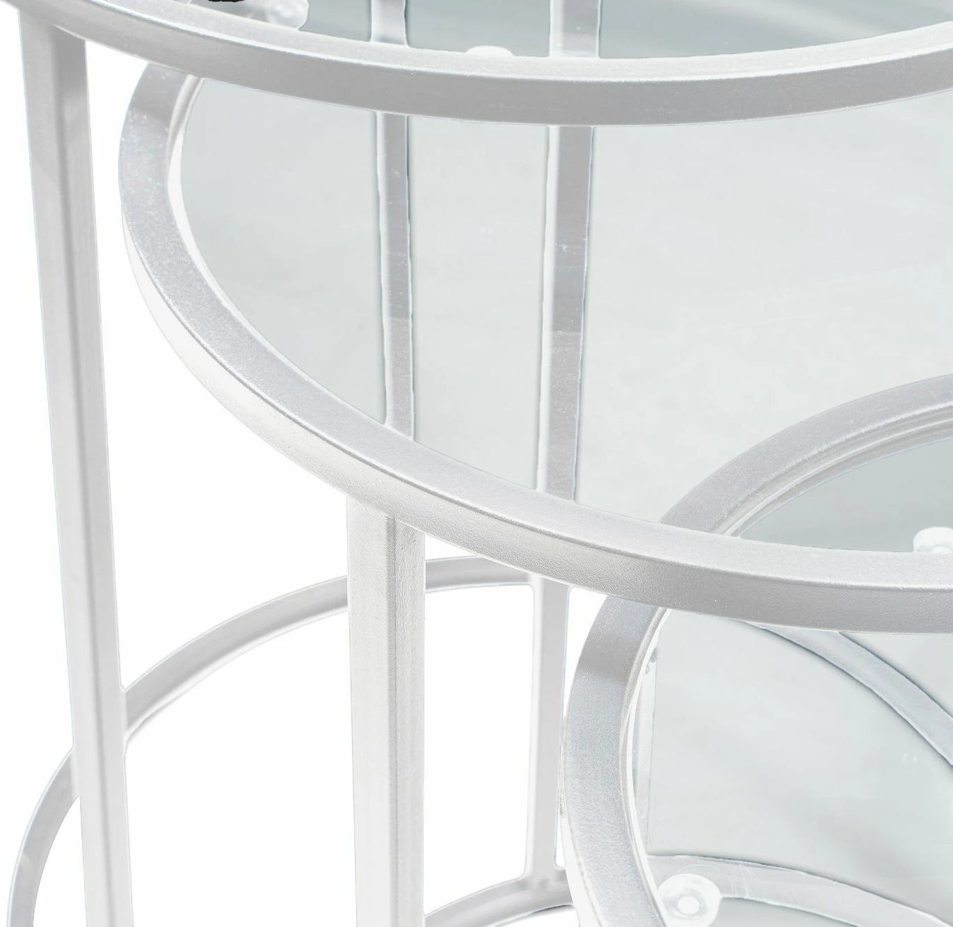 Set tavolinash të vendosshme (3 copë), Hanah Home Alya, e bardhë, transparente