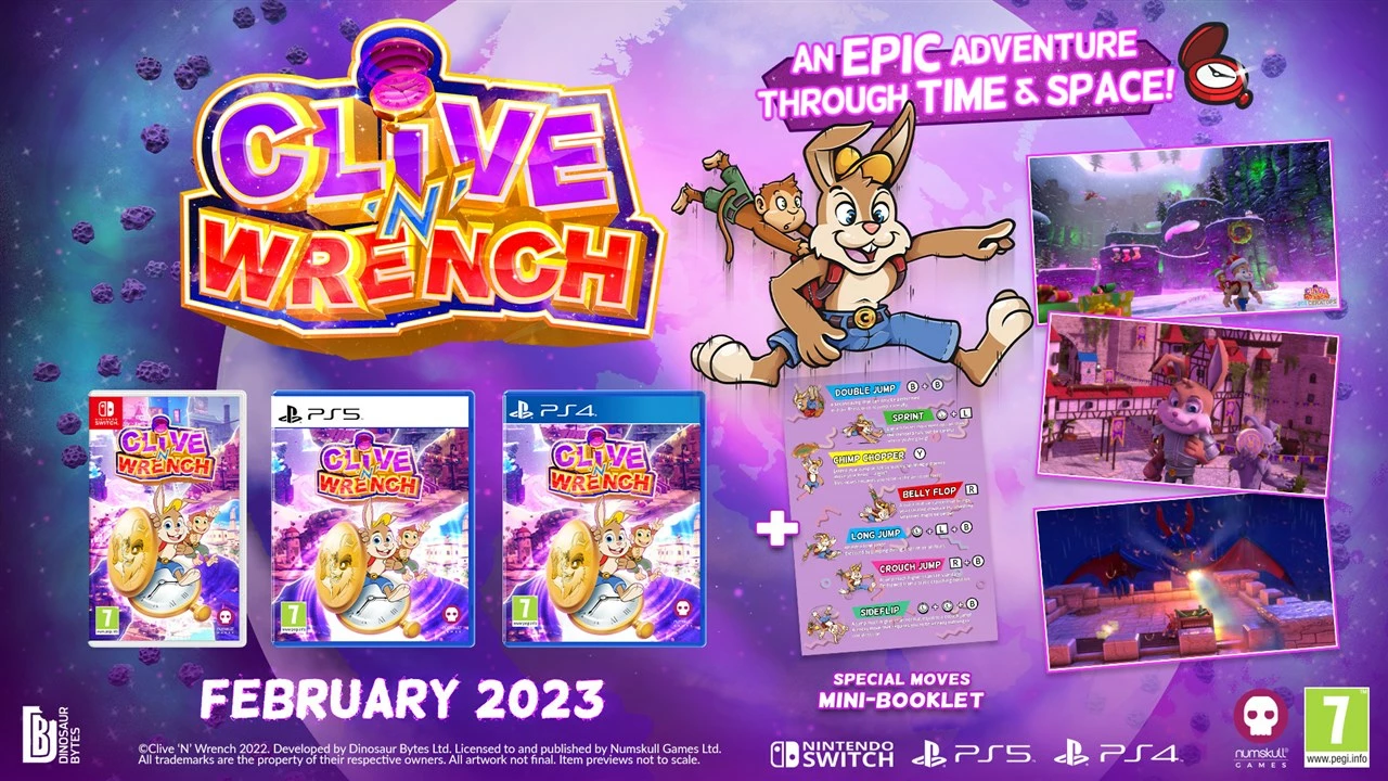 Lojë PS4, Numskull Games, Clive 'n' Wrench, Badge Collector's Edition