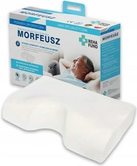 Jastëk ortopedik REHA FUND Morpheus për terapi CPAP, i bardhë