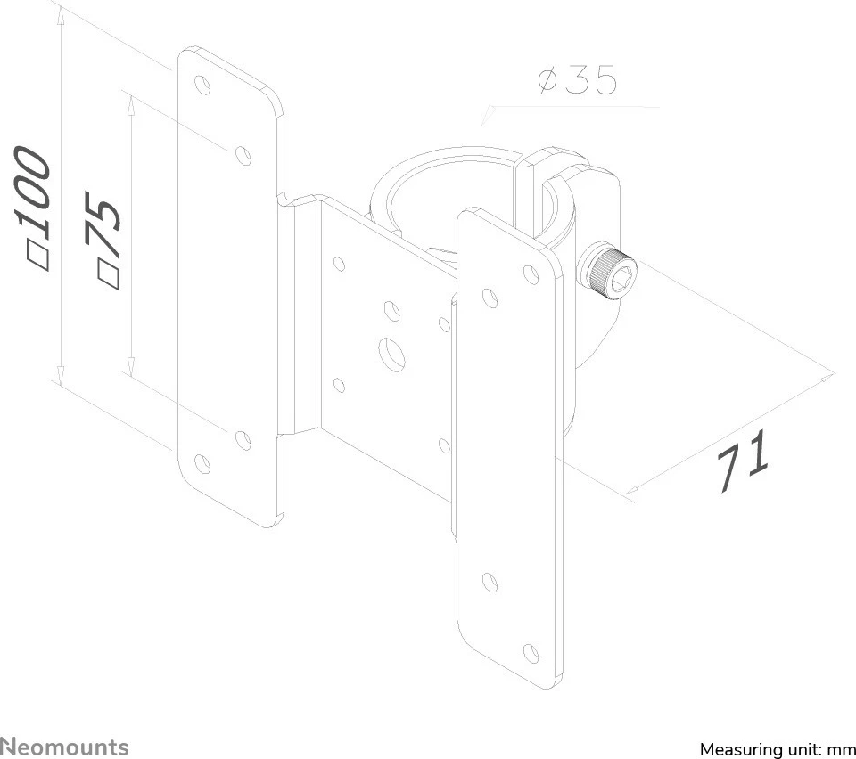 Mbajtëse mini PC Neomounts THINCLIENT-05, universal, çelik, e zezë