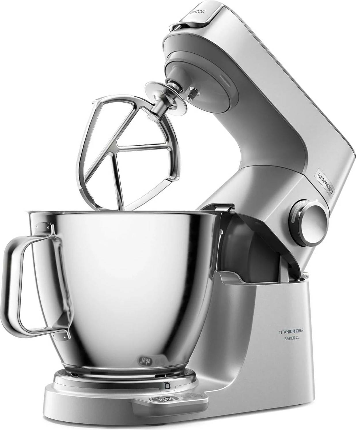 Robot kuzhine Kenwood Titanium Chef Baker XL KVL85.224SI 1200 W, 2 tasë 7 L + 5 L, peshore e integruar, argjendtë