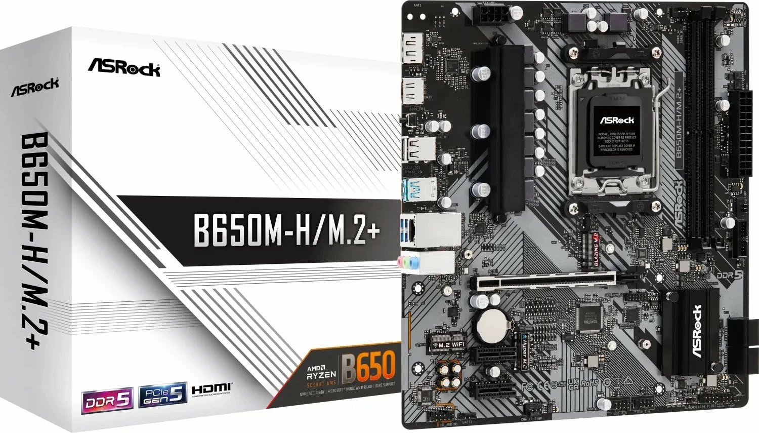 Pllakë amë ASRock B650M-H/M.2 Micro ATX, DDR5, PCIe 5.0 M.2