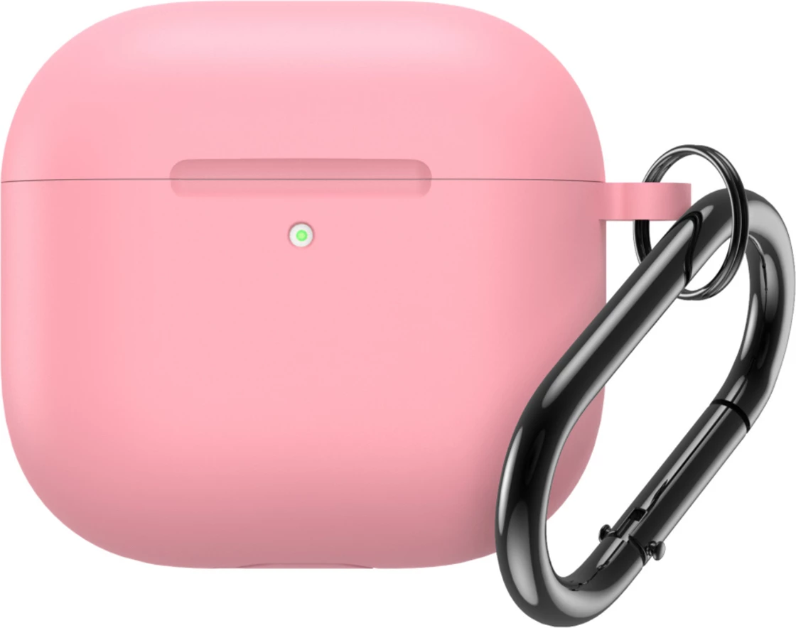 Mbështjellës silikoni Hurtel për AirPods 4 me karabiner, Rozë