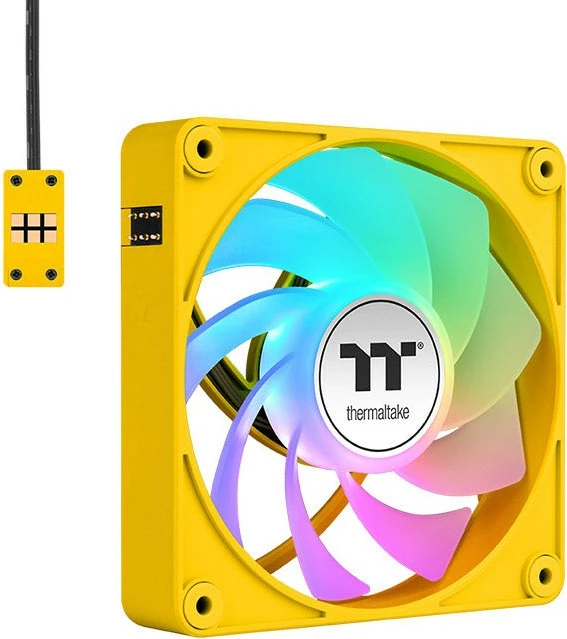 Ventilator kase Thermaltake CT120 EX Reverse ARGB Sync 120mm, 3 copë, e verdhë