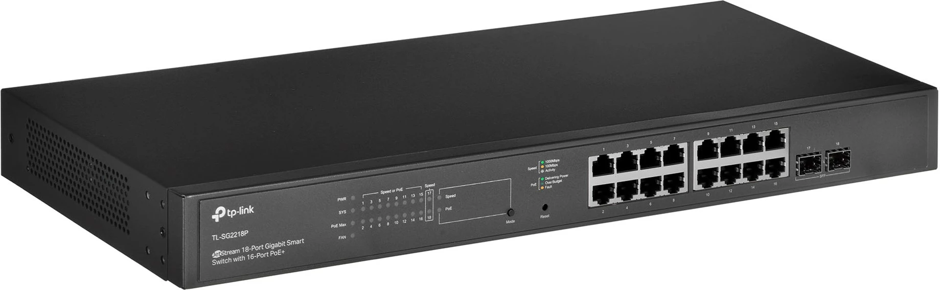 Switch Inteligjent TP-Link JetStream me 18 Porta Gigabit dhe 16 Porta PoE+
