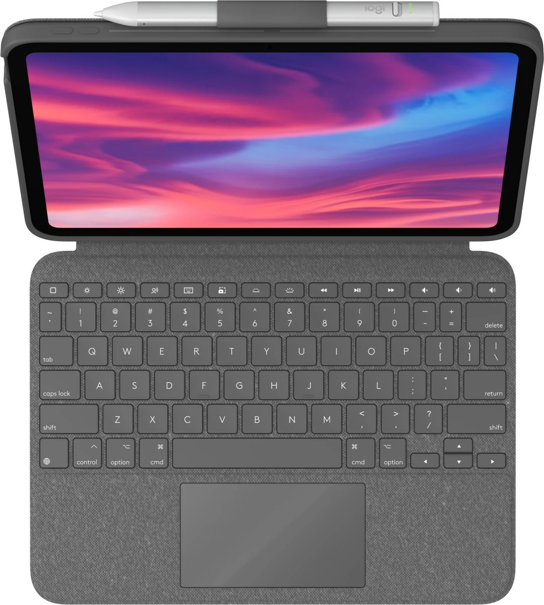 Mbështjellës me tastierë Logitech Combo Touch për iPad 10th Gen, AZERTY, Oxford Grey